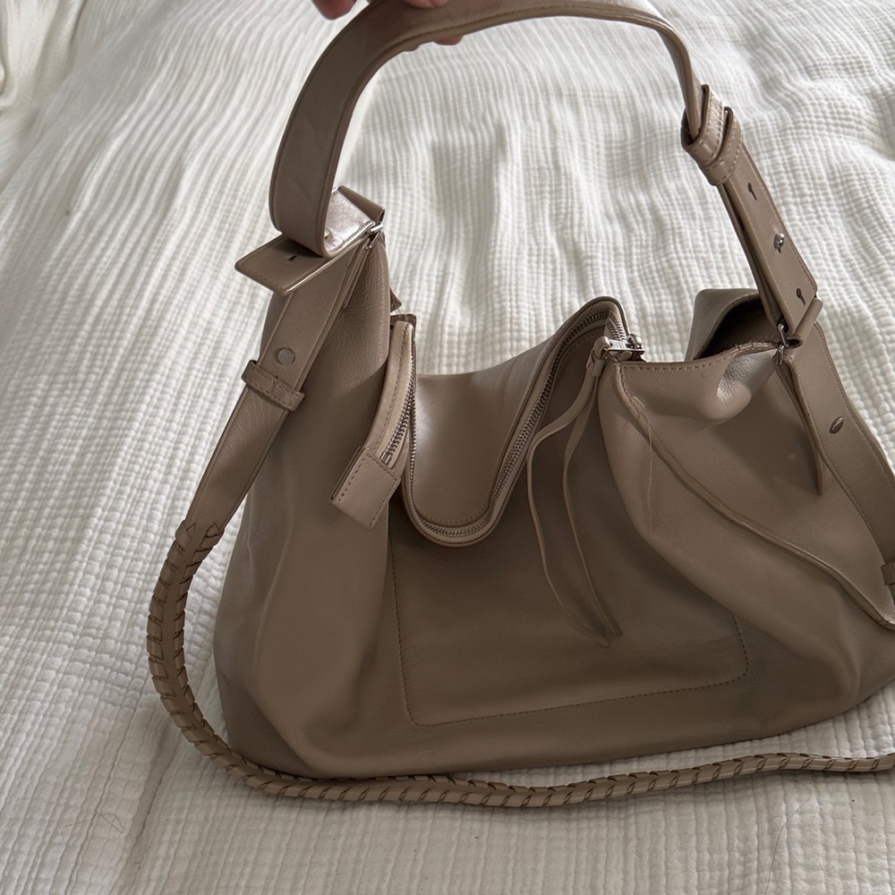 All Saints Elegant Tan Leather Handbag